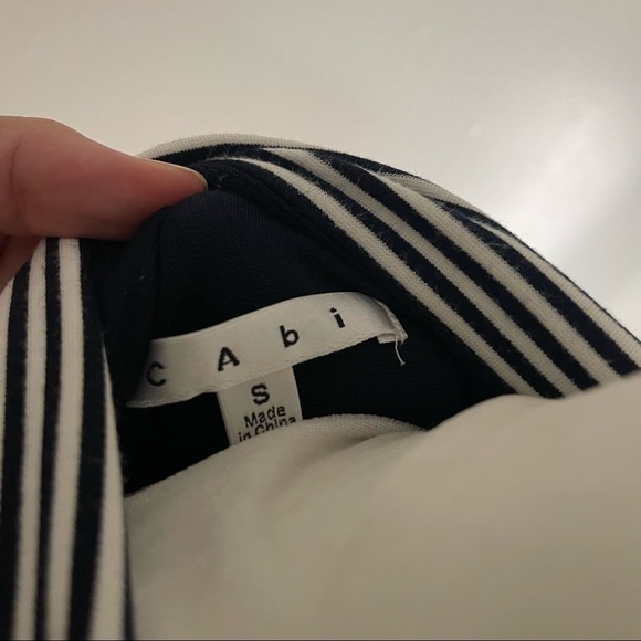 Cabi Nautical Double Breasted Jacket Navy White Striped Jacket - Picture 5 of 10